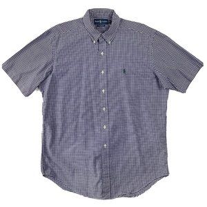 Men's Ralph Lauren Classic Fit Short Sleeve Shirt Size Large Purple Check